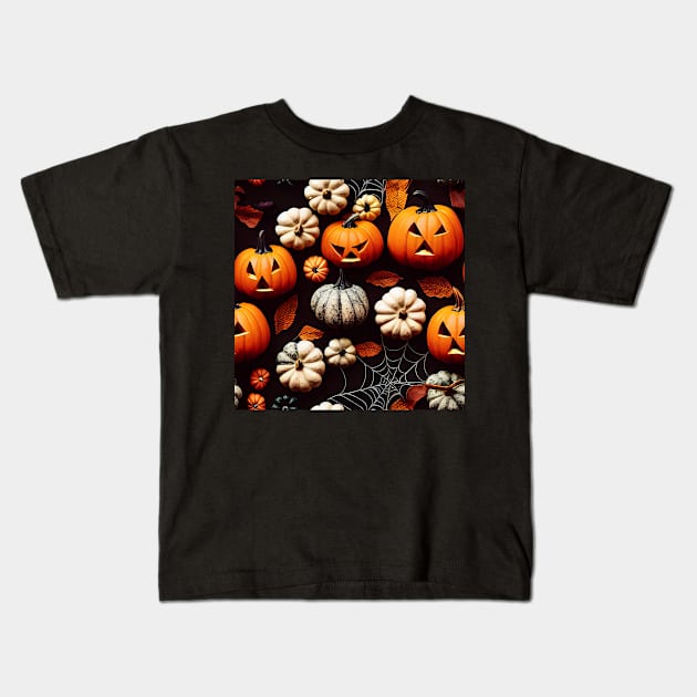 Halloween style pattern art 17 regular grid Kids T-Shirt by KoolArtDistrict